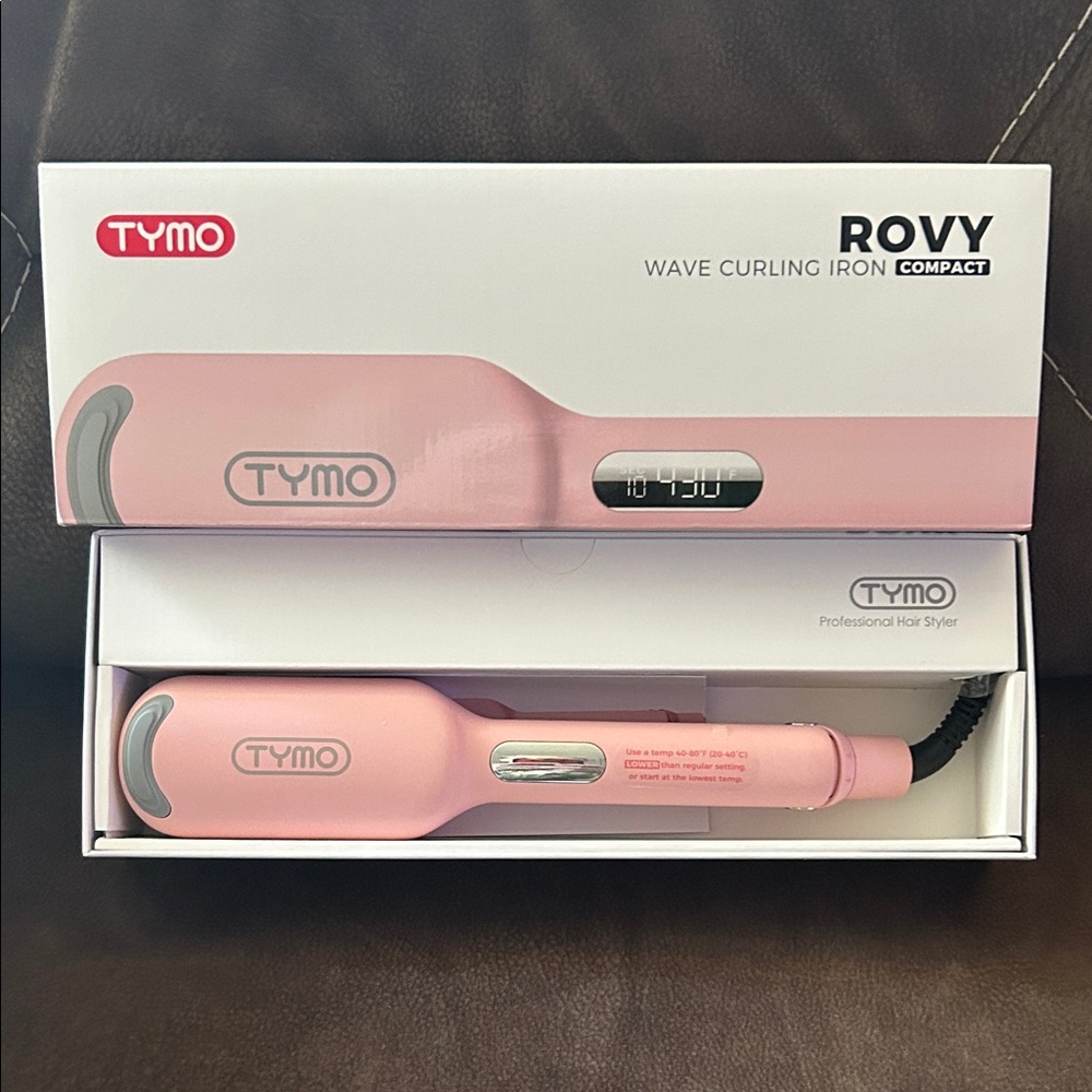 TYMO Pink Wave Curling Iron Compact- New